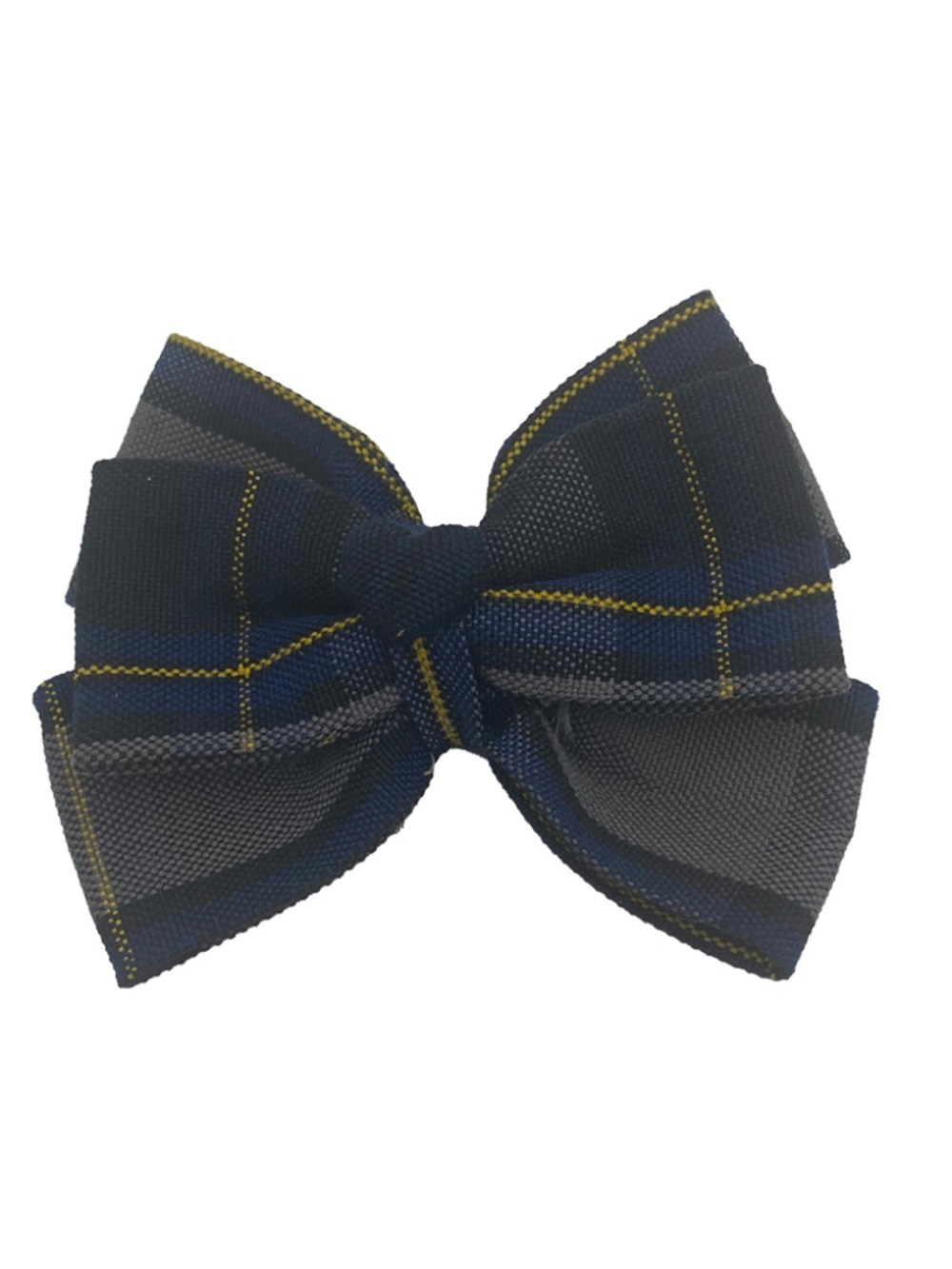 Back to School Uniform Plaid Small Bow with Heart Button Center- Plaid 87
